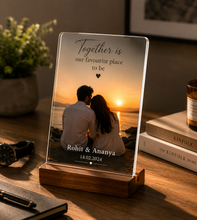 Personalized Acrylic Photo Frame with Wooden Stand | Custom Photo Gift | House of Yadav